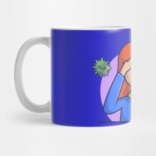 Girl with Fever And Flu Cartoon (2) Mug